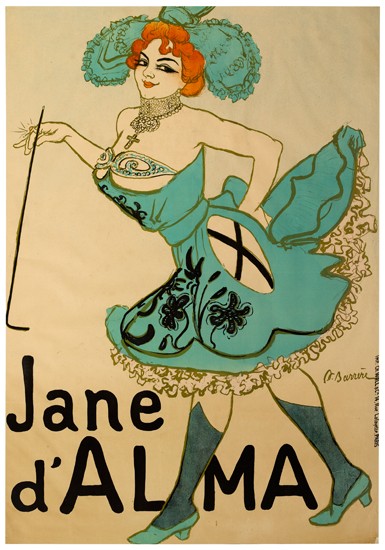 ADRIEN BARRÈRE (1877-1931). JANE D'ALMA. 52x36 inches, 132x92 cm. Ch. Wall & Cie, Paris.